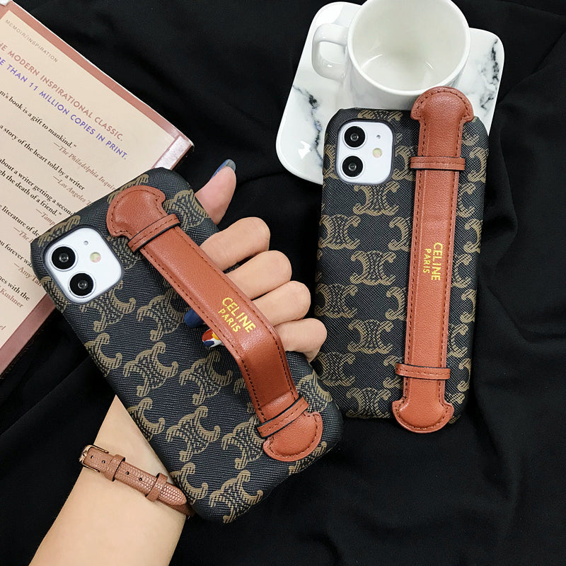 Contrast color wristband phone case