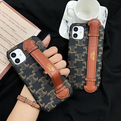 Contrast color wristband phone case