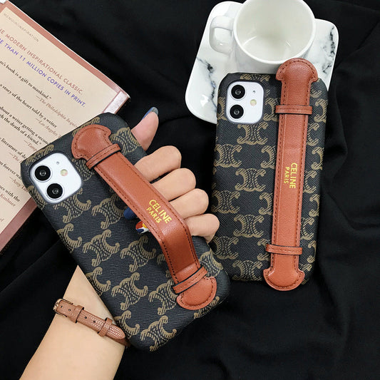 Contrast color wristband phone case
