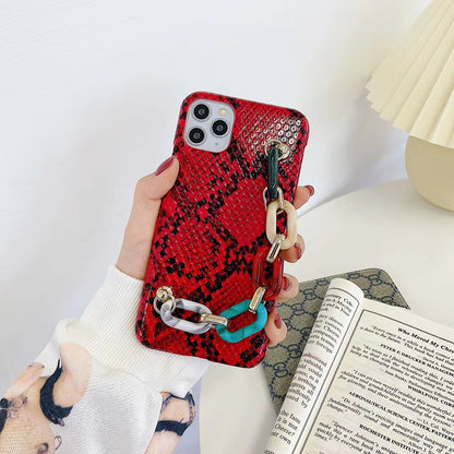 Snake skin  Leather mobile phone case