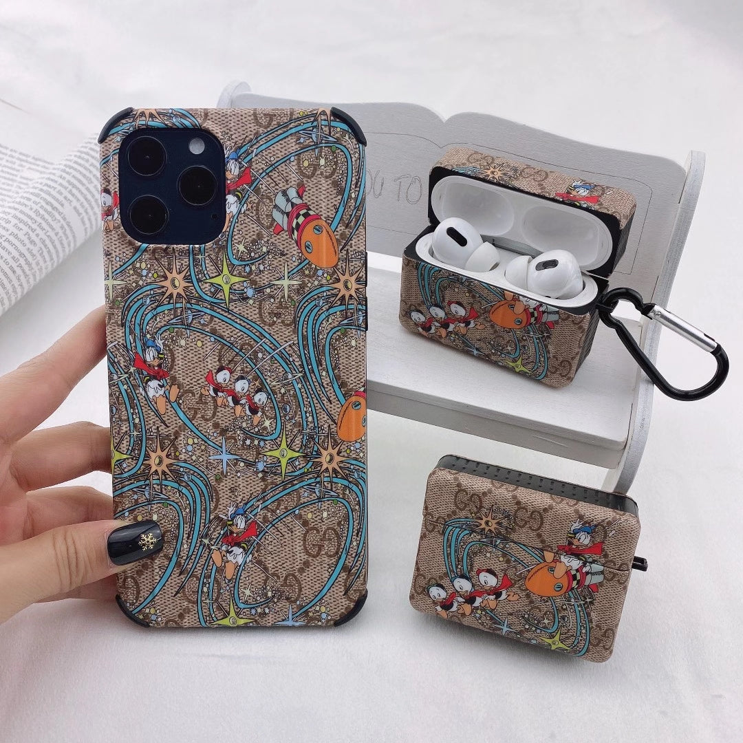 Animated Donald Duck phone case and Airpods case