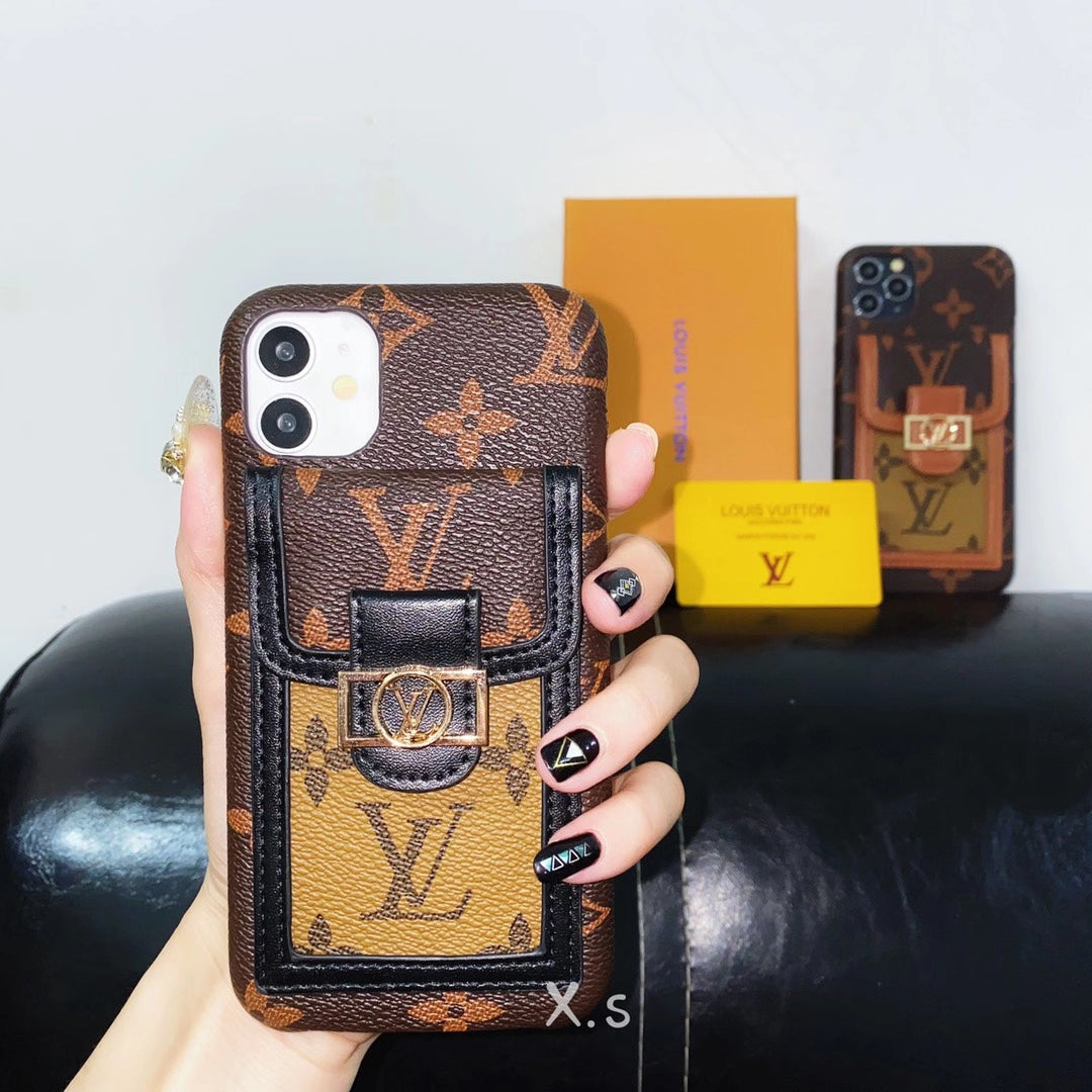 Retro style card bag Bracket  phone case