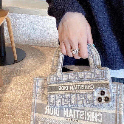 Fashion embroidery handbag phone case