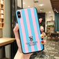 Fashion matte black striped phone case
