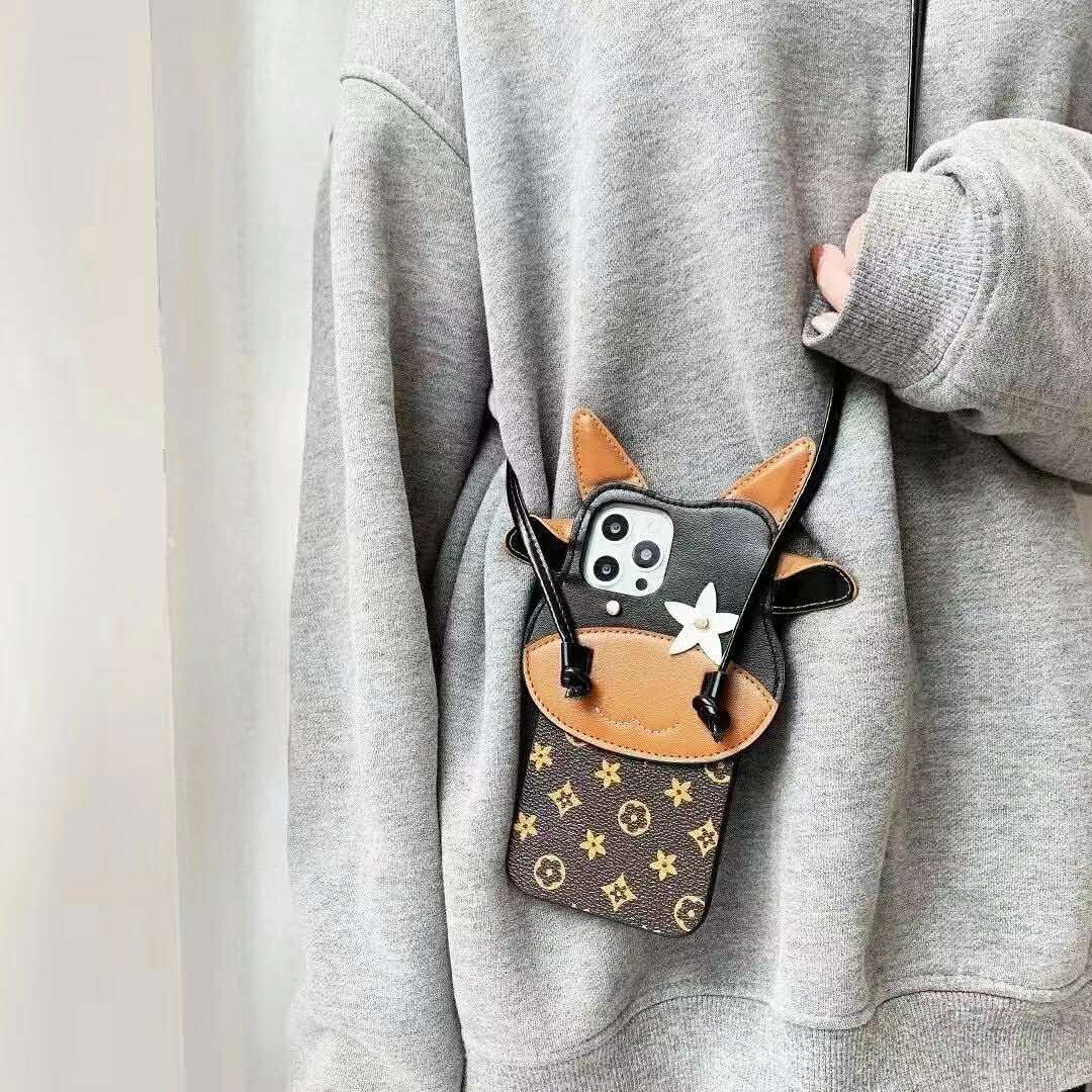 Crossbody  cow phone case