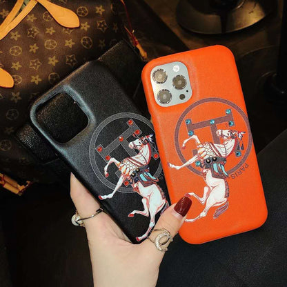Leather crystal phone case