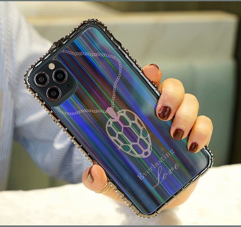 Snake head frame plus tempered glass mobile phone case