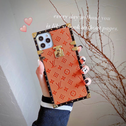 Vintage embossed square phone case For samsung