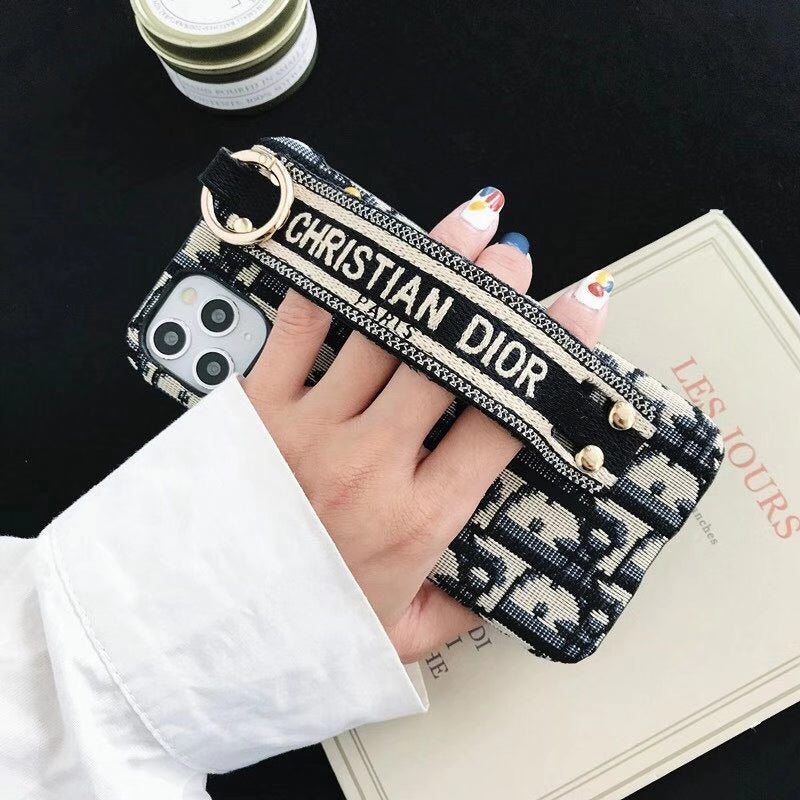Embroidered retro Wristband phone case