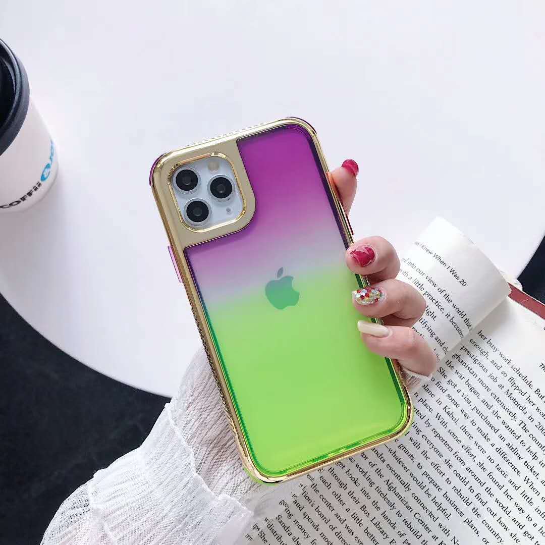 Electroplating gradient three-in-one phone case