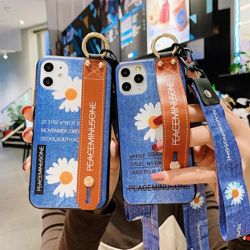 Small Daisy  Denim Wristband Phone Case - LVCASE