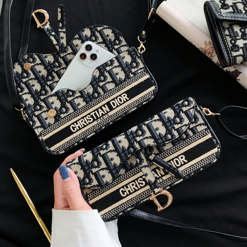 Embroidered mobile phone coin purse