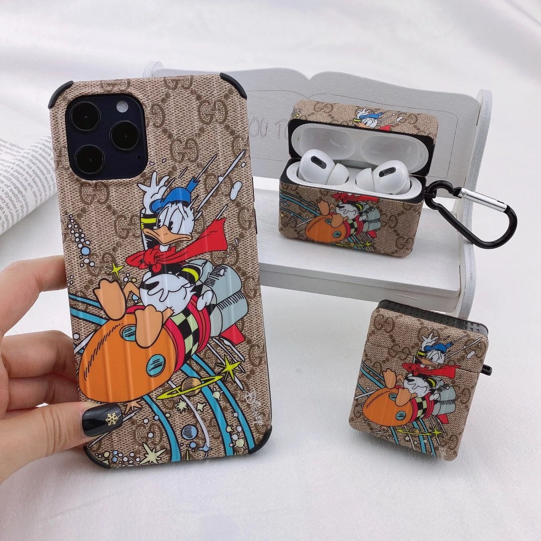 Animated Donald Duck phone case and Airpods case