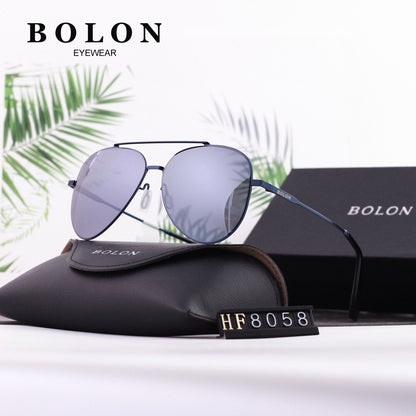 5 COLORS DOUBLE BRIDGE METAL FRAME WATERMARK LENS SUNGLASSES