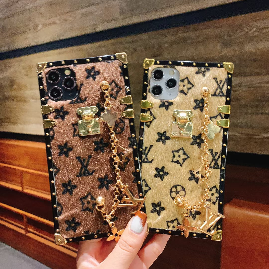 Luxury brushed square phone case