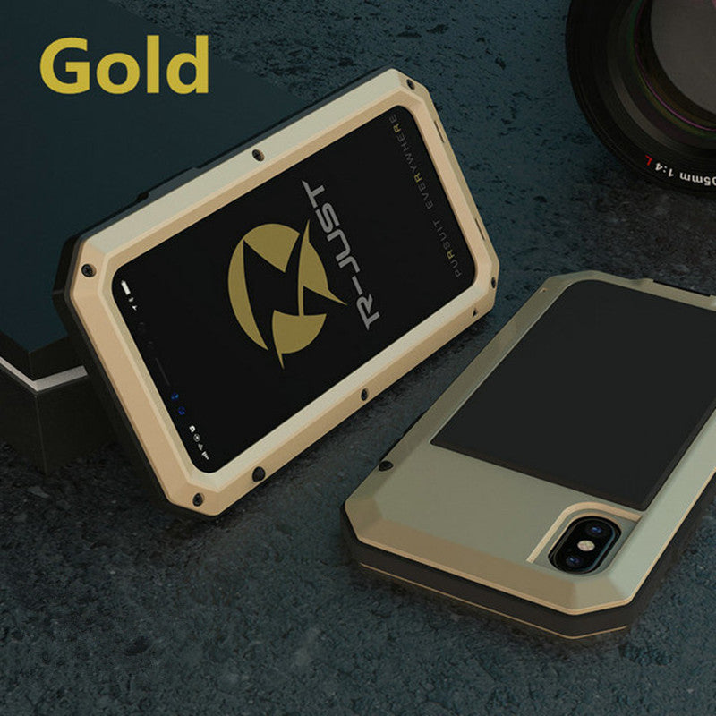 Full-body anti-fall waterproof metal phone case