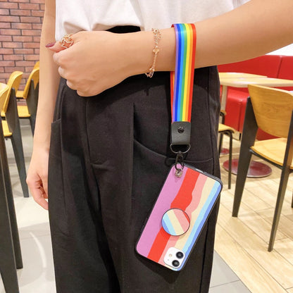 Rainbow the same bracket  lanyard phone case for Samsung