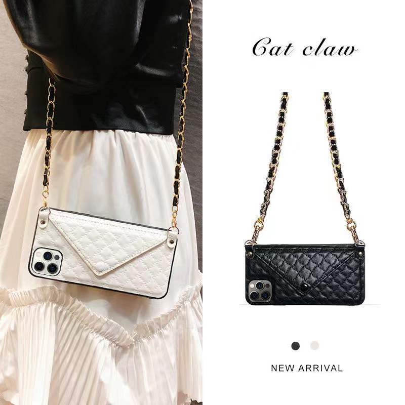 Multicolor card bag chain phone case  For iphone