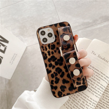 Leopard print wristband phone case