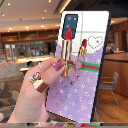 Rhinestone makeup mirror phone case for samsung