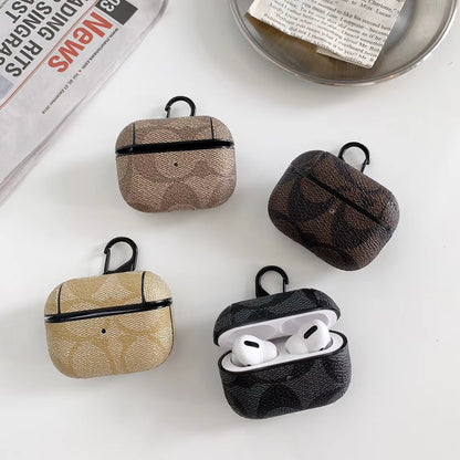 Retro flower leather Airpods case