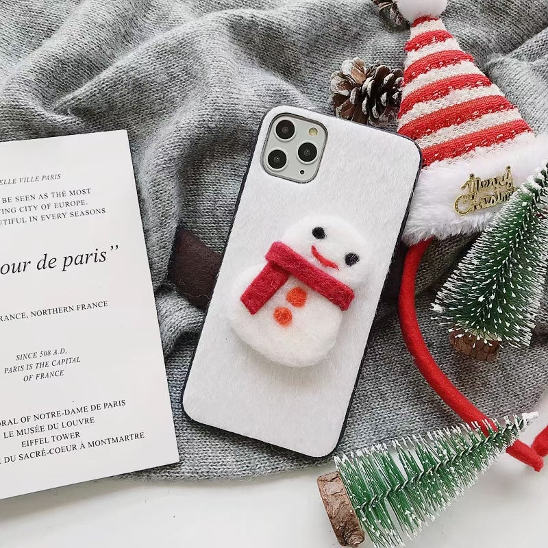 Christmas plush phone case for iphone