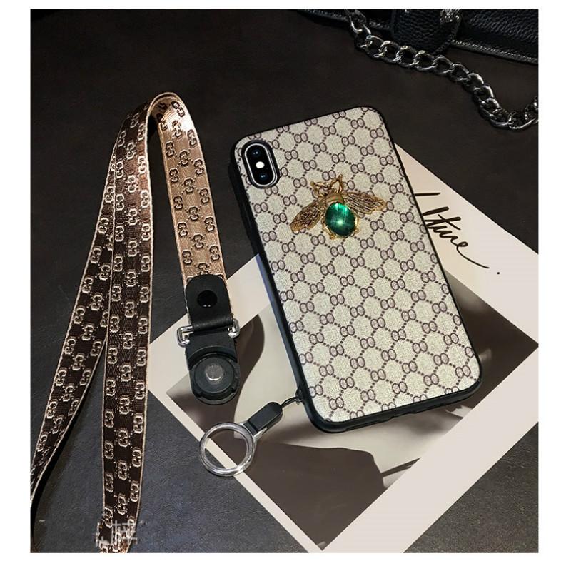 Rhinestone bee lanyard phone case for Samsung