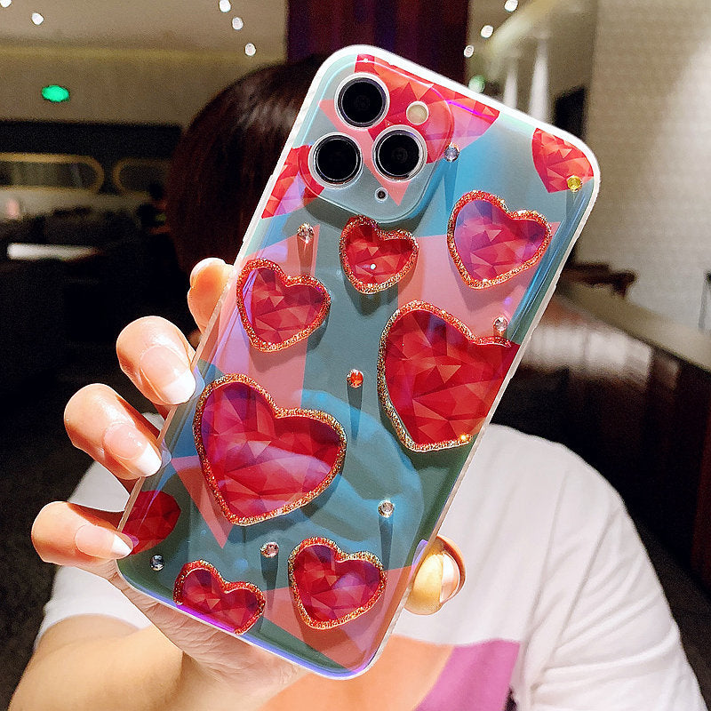 Rhinestone Love heart Blu-ray Phone Case