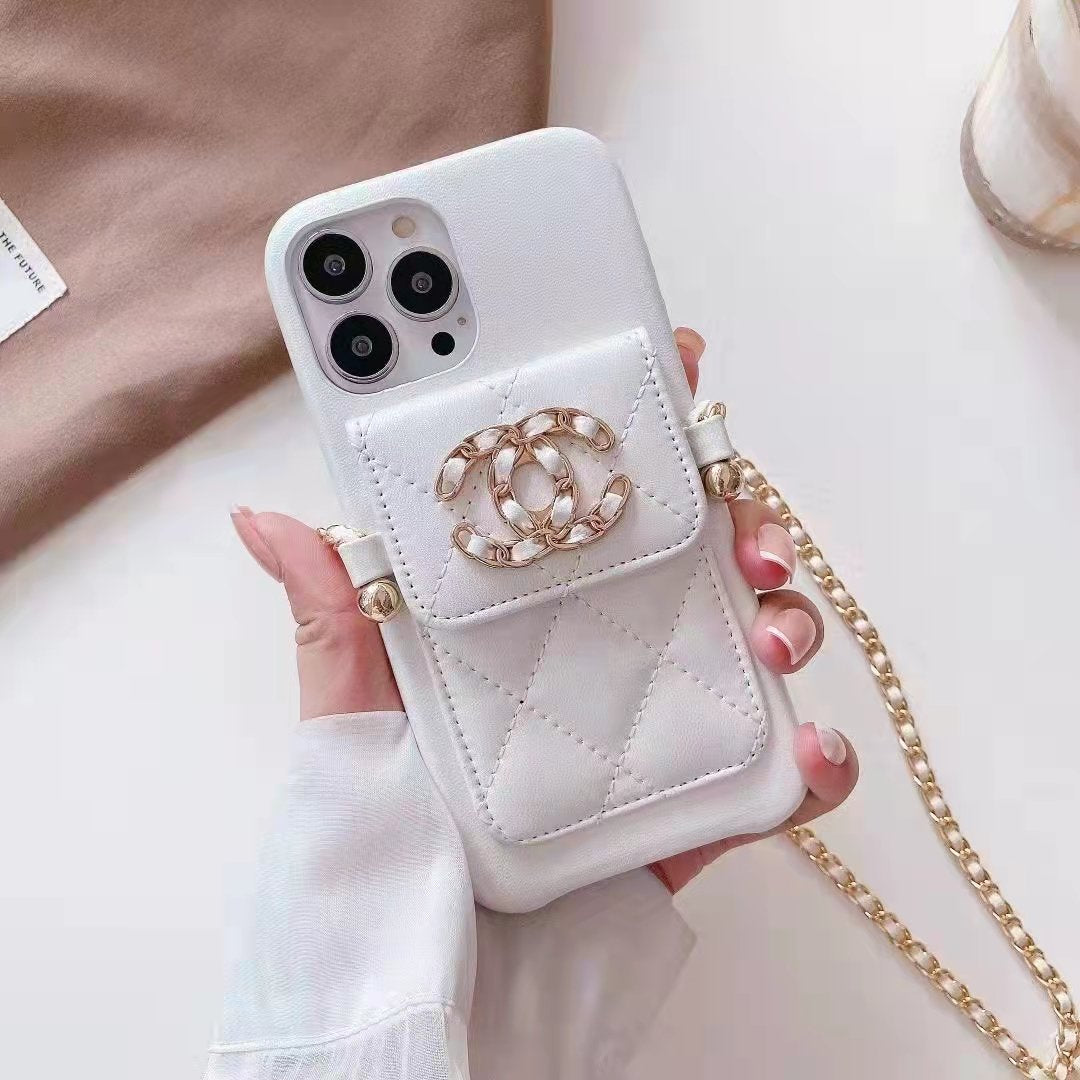 Luxury leather chain phone case  For iphone