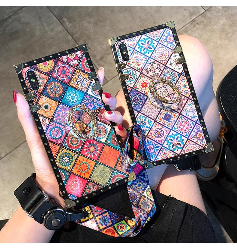 Retro Blu-ray bracket lanyard phone case