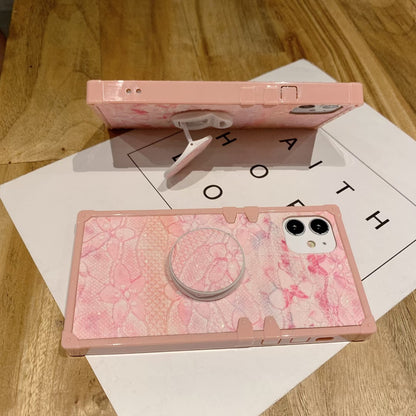 Pink Glitter square phone case
