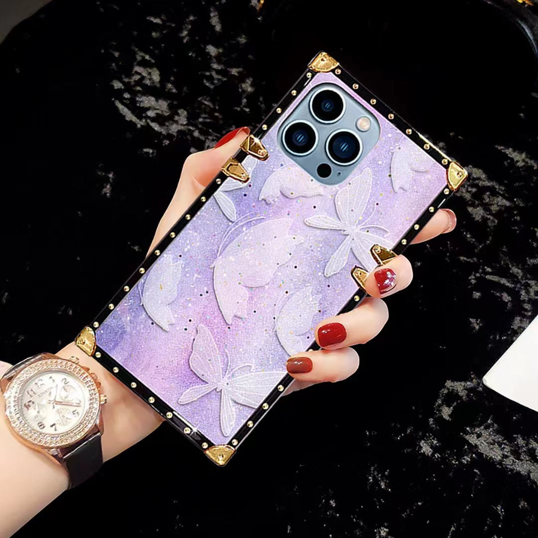 Luxury   butterfly Square   phone case for samsung