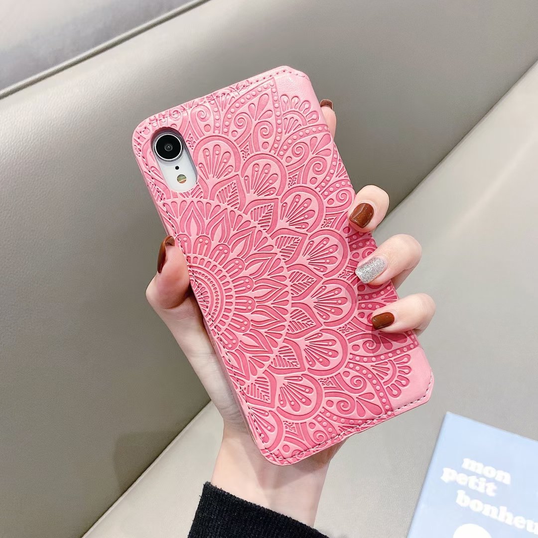 Leather card holder phone case for Samsung