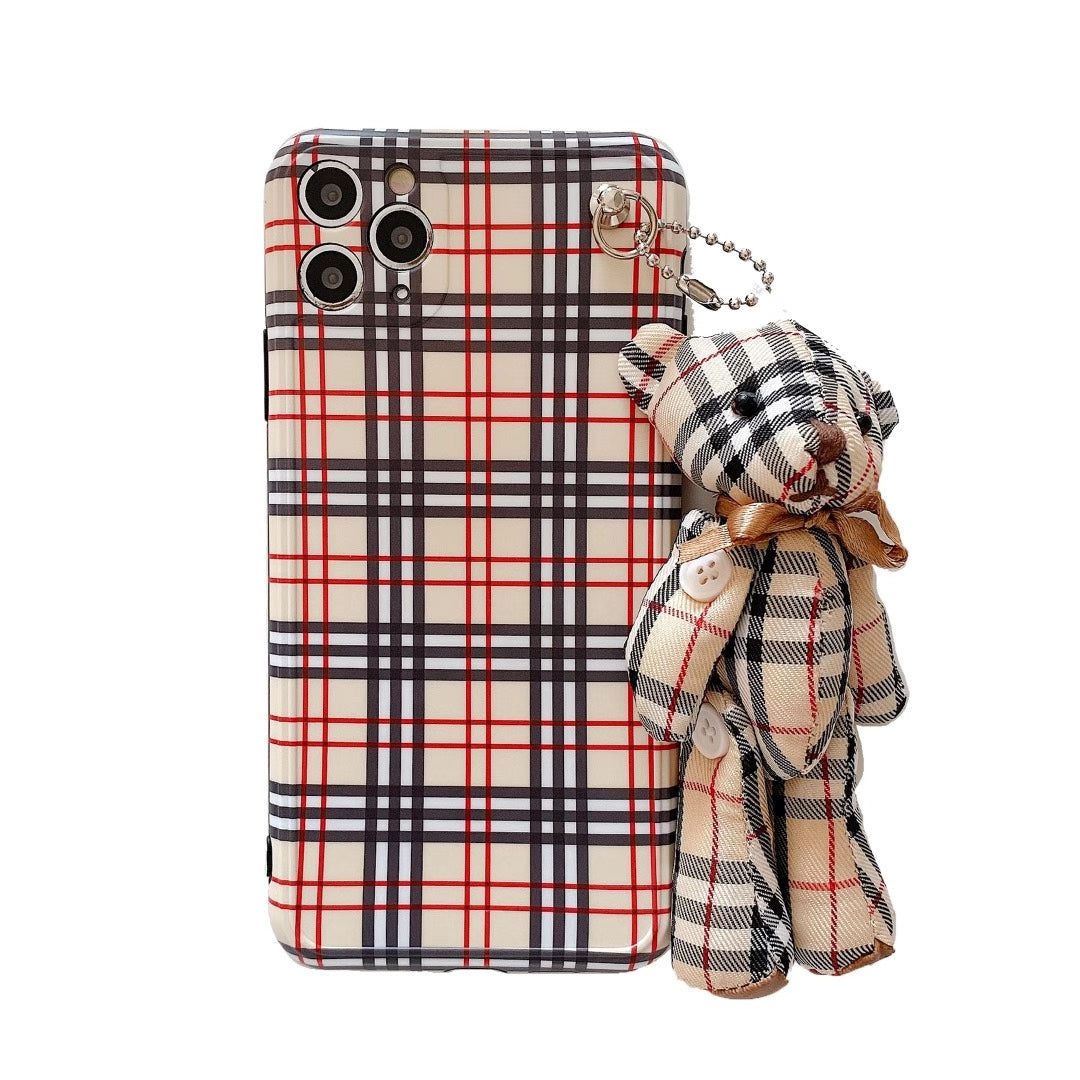 Bear pendant lattice phone case