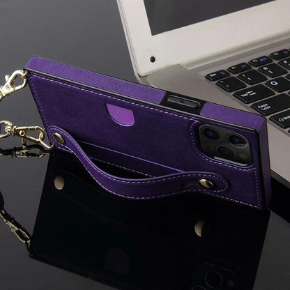 Wallet card lanyard phone case