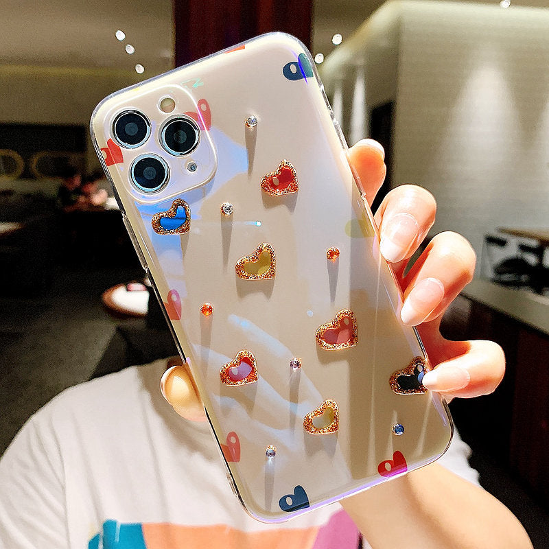 Rhinestone Love heart Blu-ray Phone Case