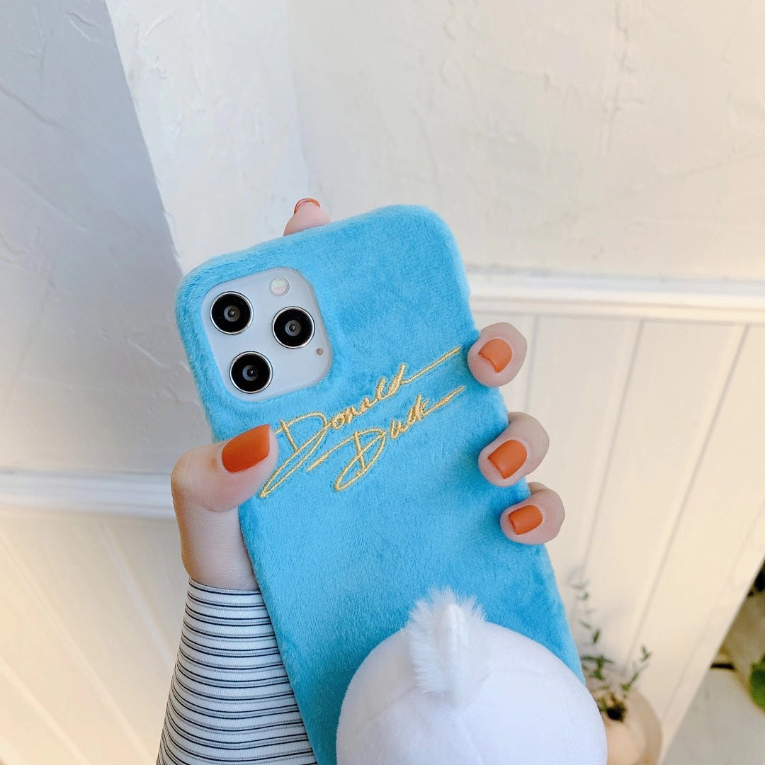 Dimensional cartoon plush phone case