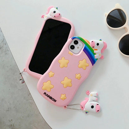 Cartoon prone pony silicone  phone case