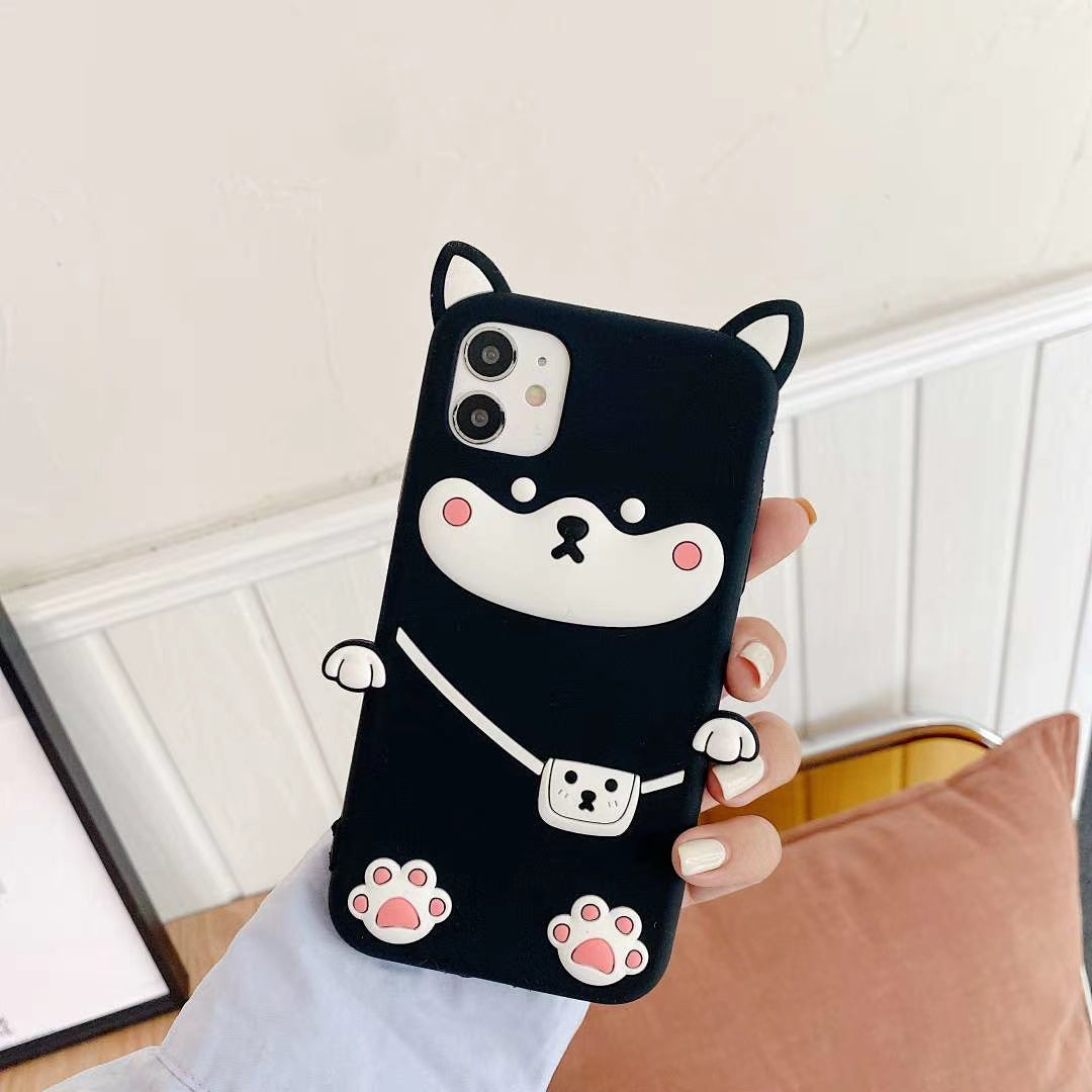 Cartoon kitten silicone phone case