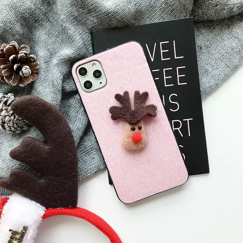 Christmas plush phone case for iphone