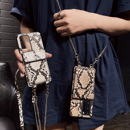 High-end leather chain phone case