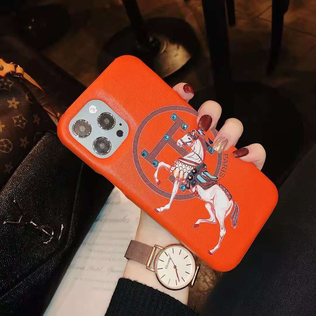 Leather crystal phone case