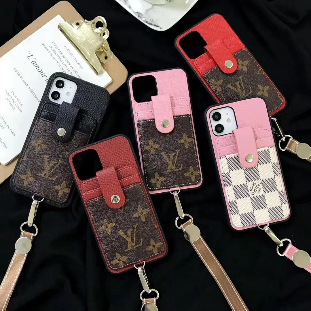 Splicing leather card case phone case