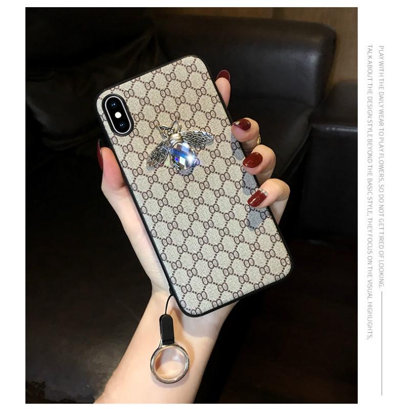 Rhinestone bee lanyard phone case for Samsung