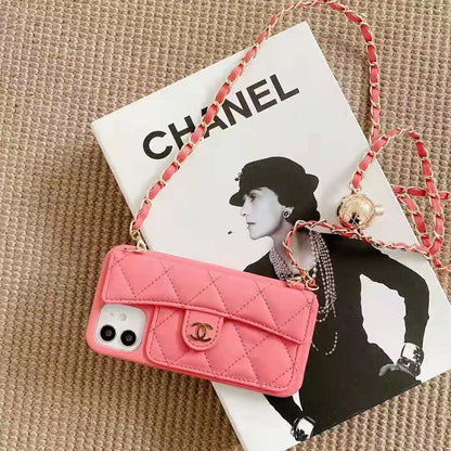 Leather card chain phone case For iphone