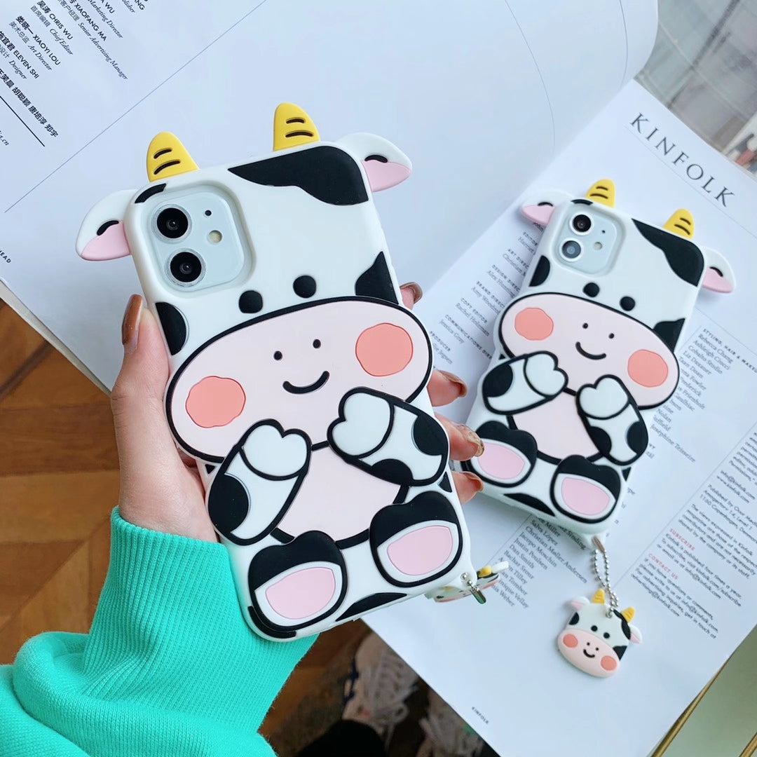 Cartoon Cow Silicone Phone Case
