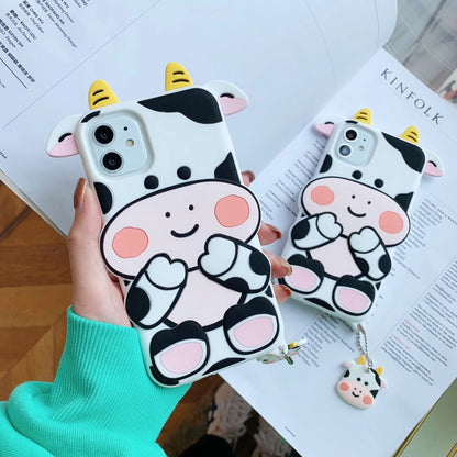 Cartoon Cow Silicone Phone Case