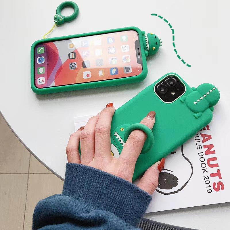 Cartoon prone dinosaur mobile phone case - LVCASE