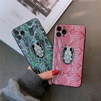 Fashion snake pattern leather phone case
