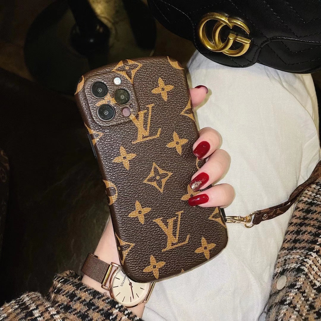 Retro letter lanyard phone case